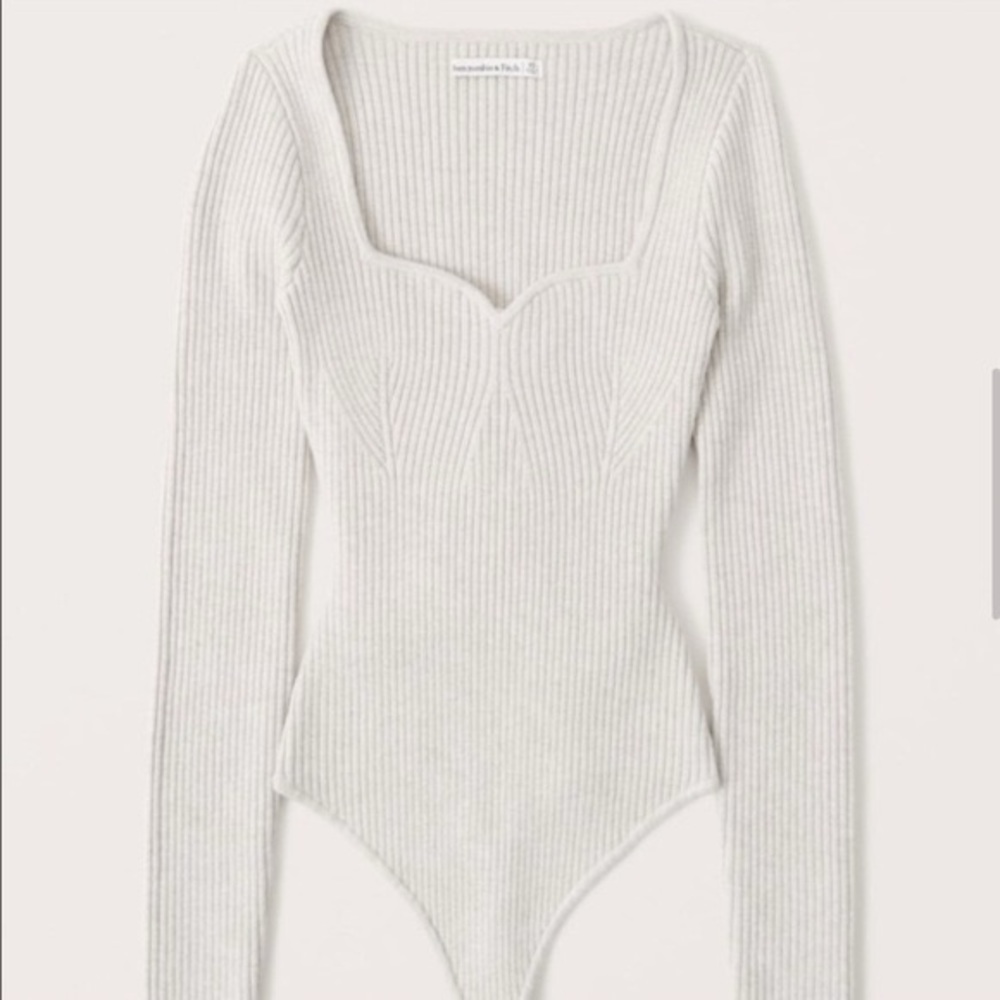 Abercrombie Sweetheart Sweater Bodysuit, Cream